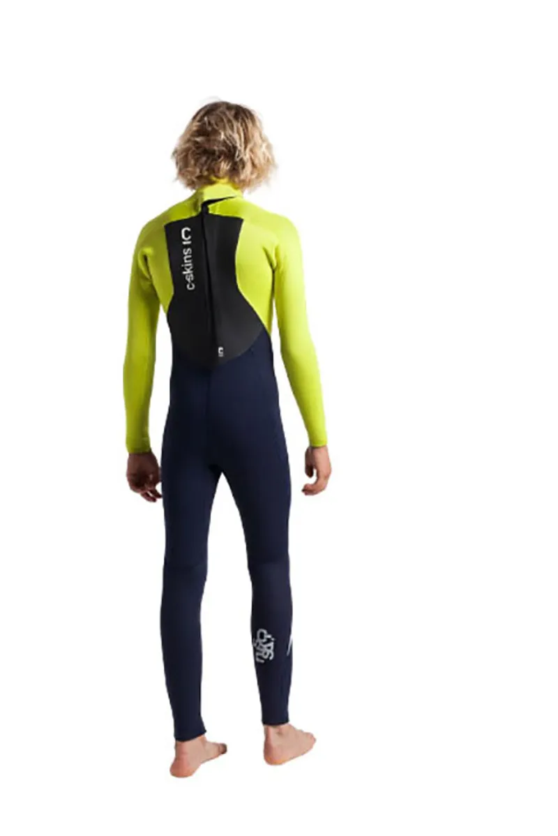 C-Skins Legend 5:4:3 Junior Back Zip Steamer Slate/Green-2